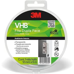 Fita Dupla Face 3M VHB Fixa Forte 12MM X 5M