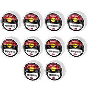 Kit 10 Fita Isolante 3M Imperial 18MM X 10M Branca