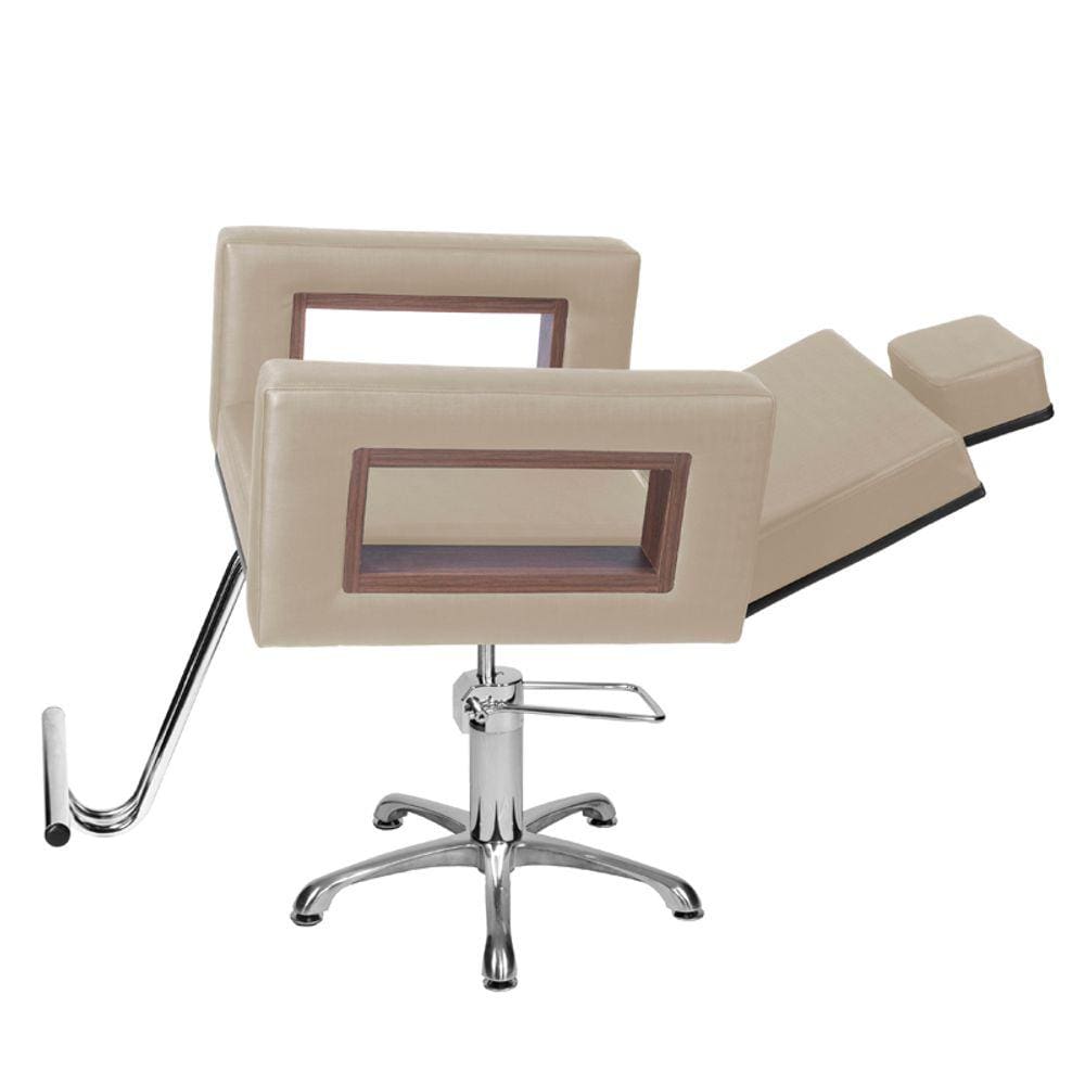 Cadeira Poltrona de Cabeleireiro Recl Lisboa Branco Pérola