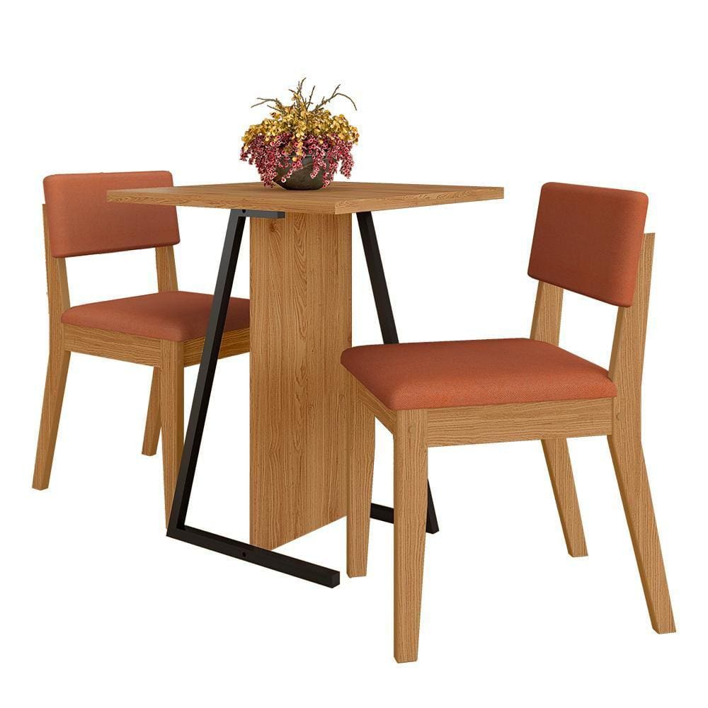Conjunto De Mesa Com 2 Cadeiras Arkansas Cinam/terracot - M. Arapongas