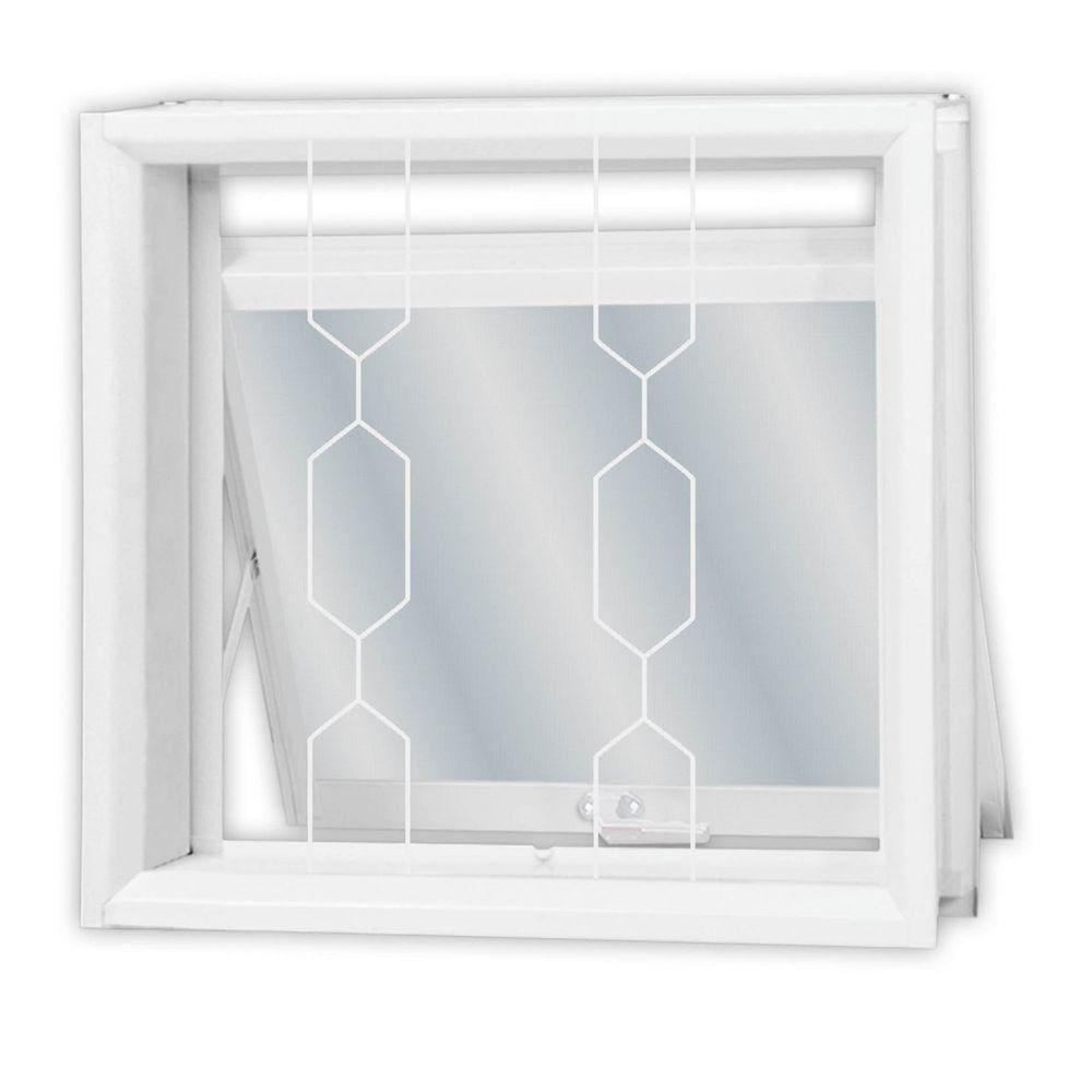 Janela de Aço Maxim-Ar 60x60cm com Grade Minas Sul MGM Branco