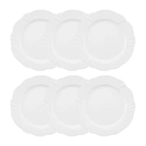 Conjunto 6 Pratos Rasos Soleil White Porcelana 29cm Oxford