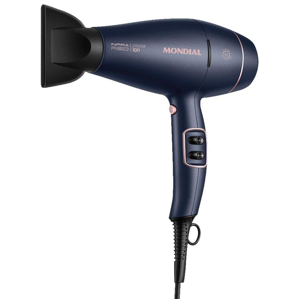 Secador de Cabelo Mondial SCP-01 InfraRed | com 2 Velocidades, 3 Temperaturas, 2000W, Azul/Golden Rose