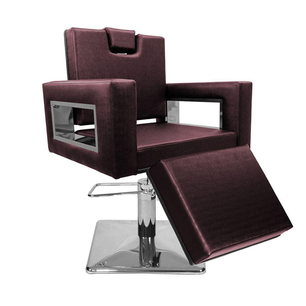 Cadeira Poltrona de Cabeleireiro Moderna Inox Ap Vinho