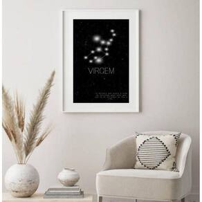 Quadro Decorativo Constelação Signo Virgem - 60X48Cm