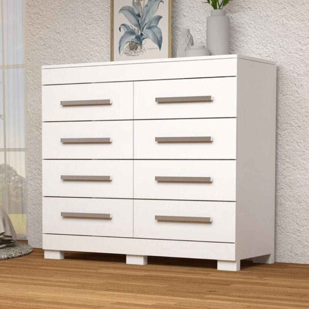 Cômoda Nalu 8 gavetas 100 MDF com pés ACP Móveis