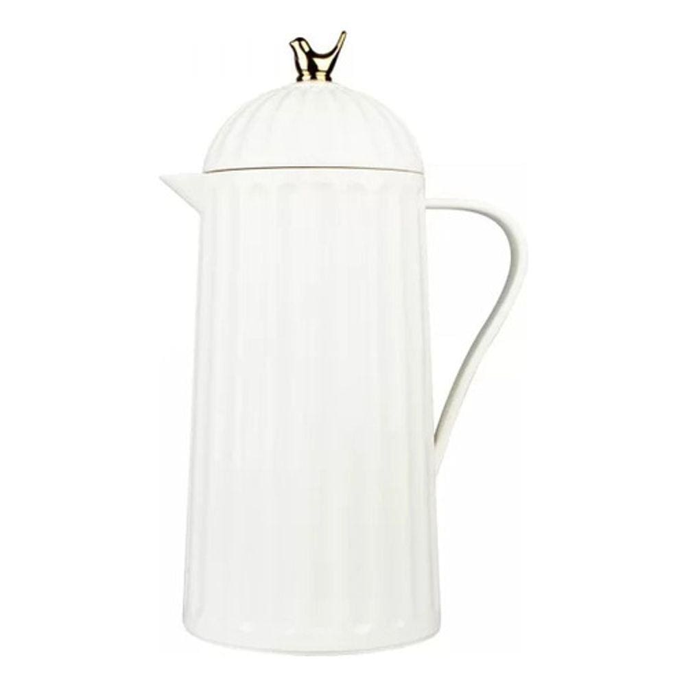 Garrafa Térmica Bird Café Chá Retro Luxo Vintage 1L Branca