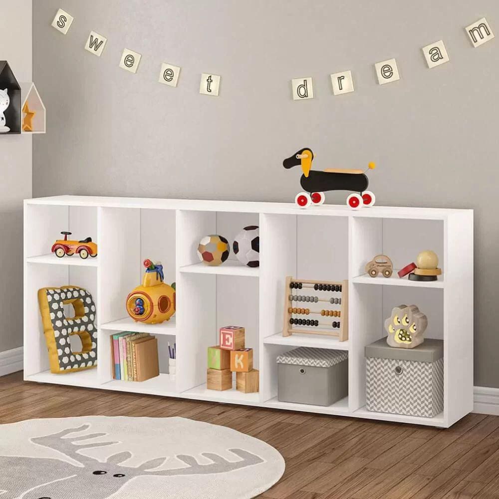 Estante Infantil Montessoriana com 10 Nichos Casatema Branco