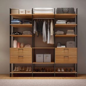 Módulo Closet Cabideiro 4 Gavetas TW404 Dalla Costa Freijó/Preto Fosco