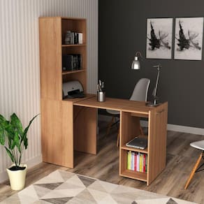 Armário com Mesa Retrátil ME4171 Tecnomobili Amendoa