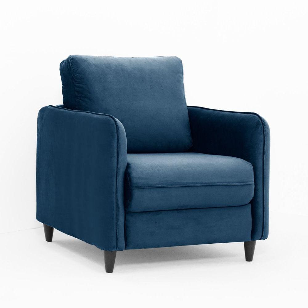 Poltrona em Veludo Orquídea CabeCasa MadeiraMadeira Azul