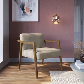 Poltrona Decorativa em Algodão Petra Yescasa Bege