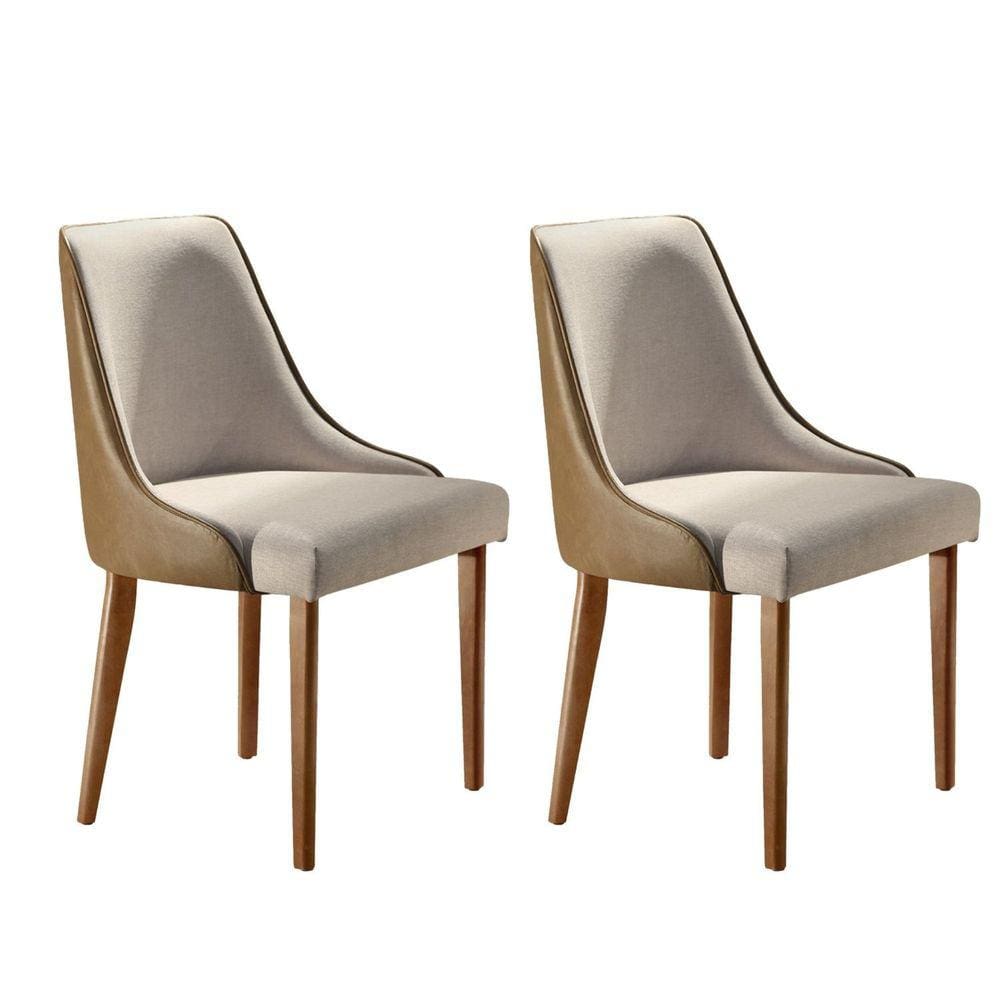 Conjunto 2 Cadeiras Madeira Maciça Roma Mobilare Imbuia Marroml