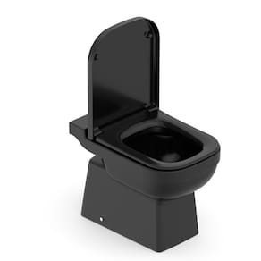 Kit Bacia Convencional com Assento Polipropileno Elite Celite Preto Brilho