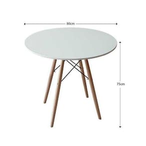 Mesa de Jantar Redonda Eames 80cm Travel Max - Branco