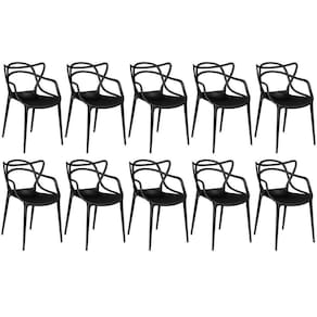 Kit 10 Cadeiras Allegra - Preto