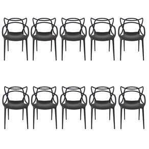 Cadeira Allegra Preta Top Chairs - kit com 10