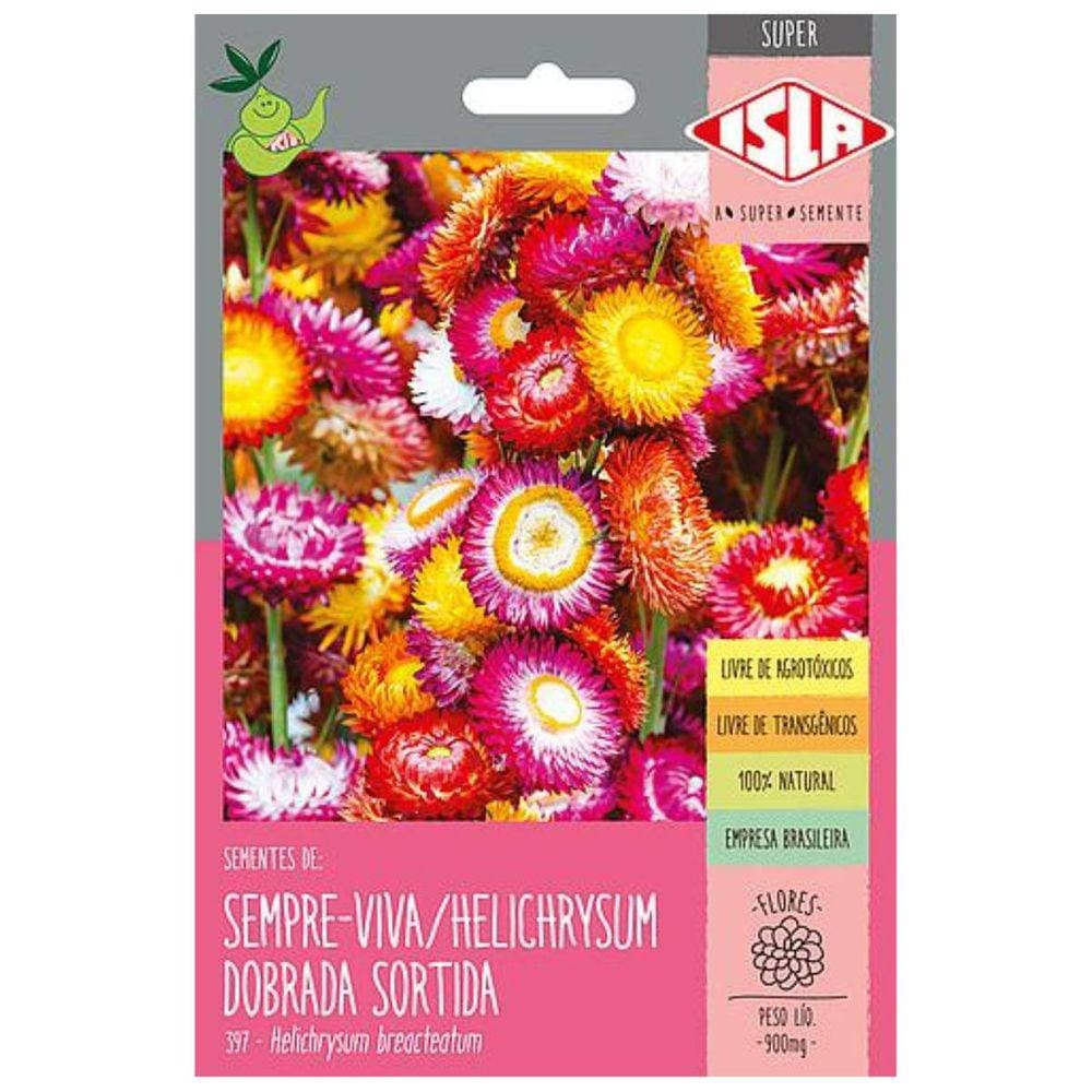 Sementes de Helichrysum Sempre-Viva Dobrada Super ISLA