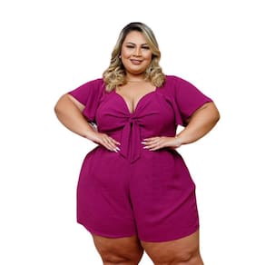 Macaquinho Plus Size Roupas Femininas GG