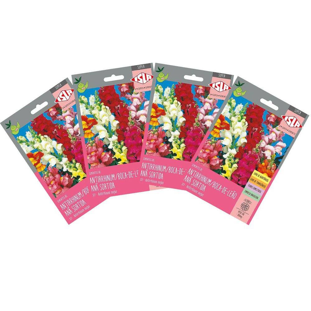 4X Sementes de Antirrhinum Boca-de-Leão Anã Super ISLA