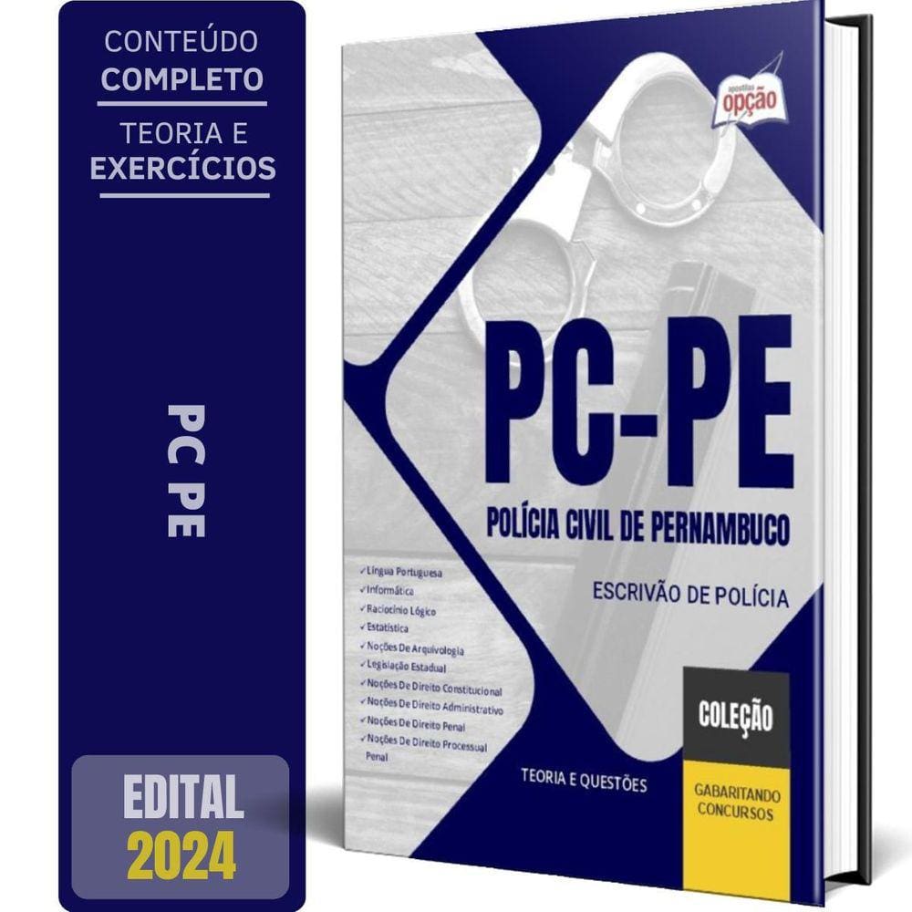 Caderno De Questões Pc Pe 2024 - Escrivão De Polícia - 500 Questões Gabaritadas