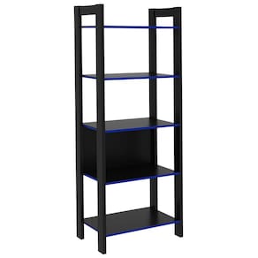 Estante Multiuso 5 Prateleiras ME4166 Preto Azul Tecno Mobili