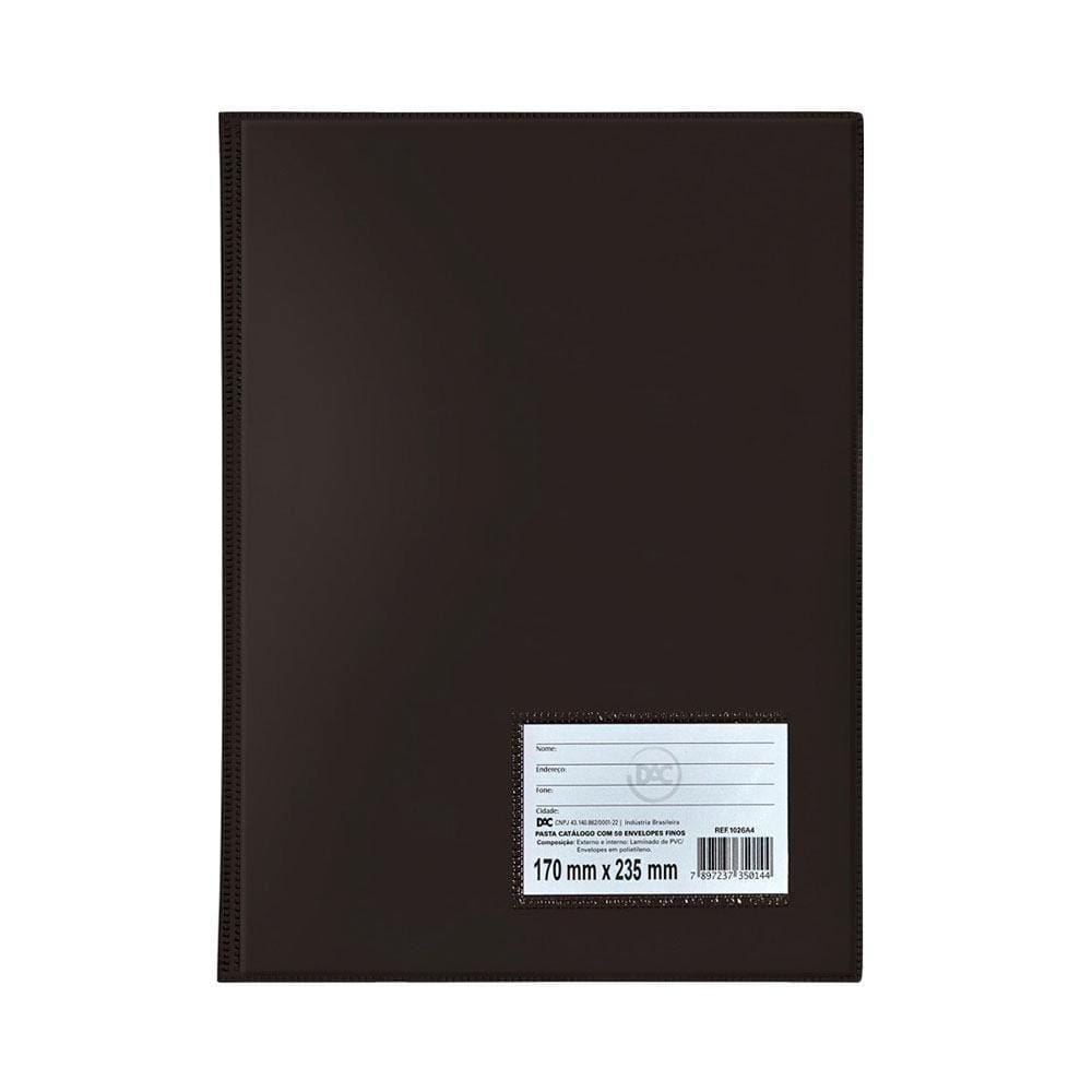 Pasta Catalago 1/2 Oficio Com 50 Envelopes Preto Dac