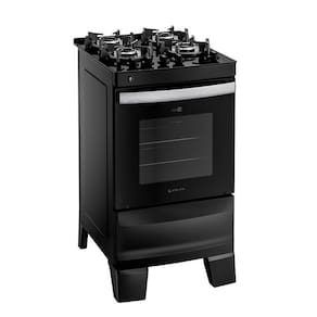 Fogão 4 Bocas Atlas Agile Up Glass com Mesa de Vidro e Acendimento Automatico Preto Bivolt