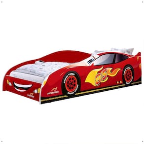Mini Cama Infantil Carro Corrida Turbo 85 MDF Montessoriana Segura Decoração Temática Piloto Quarto Criança Menino - Vermelho - RPM Móveis