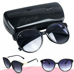 oculos sol preto vintage feminino redondo + case exclusivo