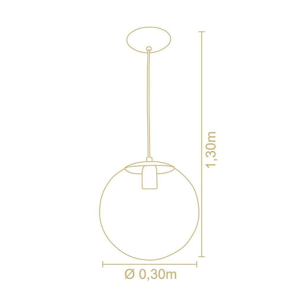 Pendente Esphera Cristal Dourado Ø20-45cm - Madelustre