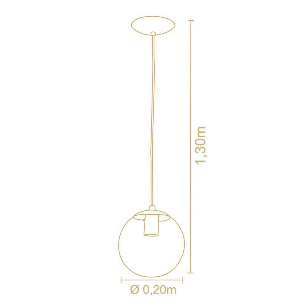 Pendente Esphera Cristal Dourado Ø20-45cm - Madelustre