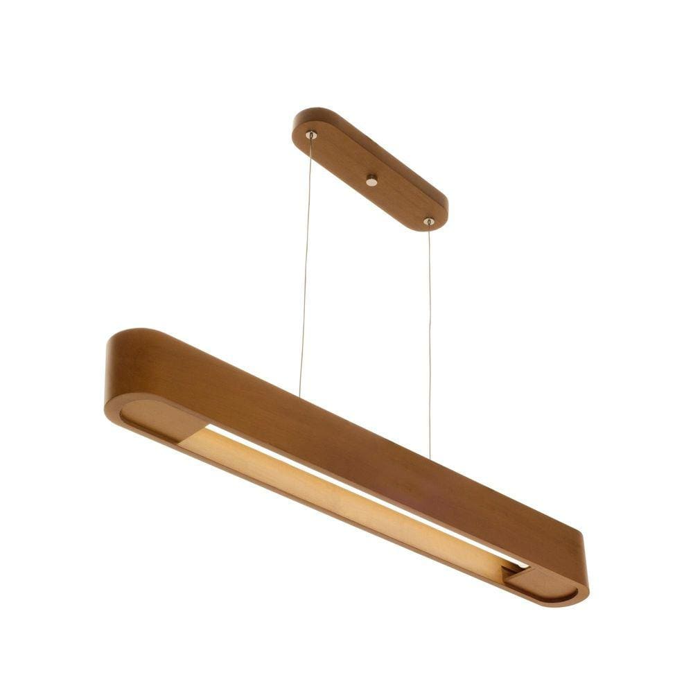Pendente Rettangolare Pequeno Madeira 68cm 1xT8 - Madelustre