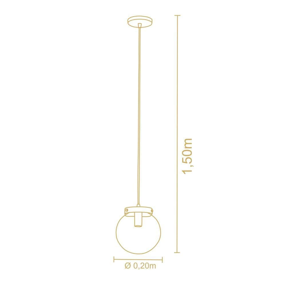 Pendente Esphera Vintage Dourado Ø15-30cm - Madelustre