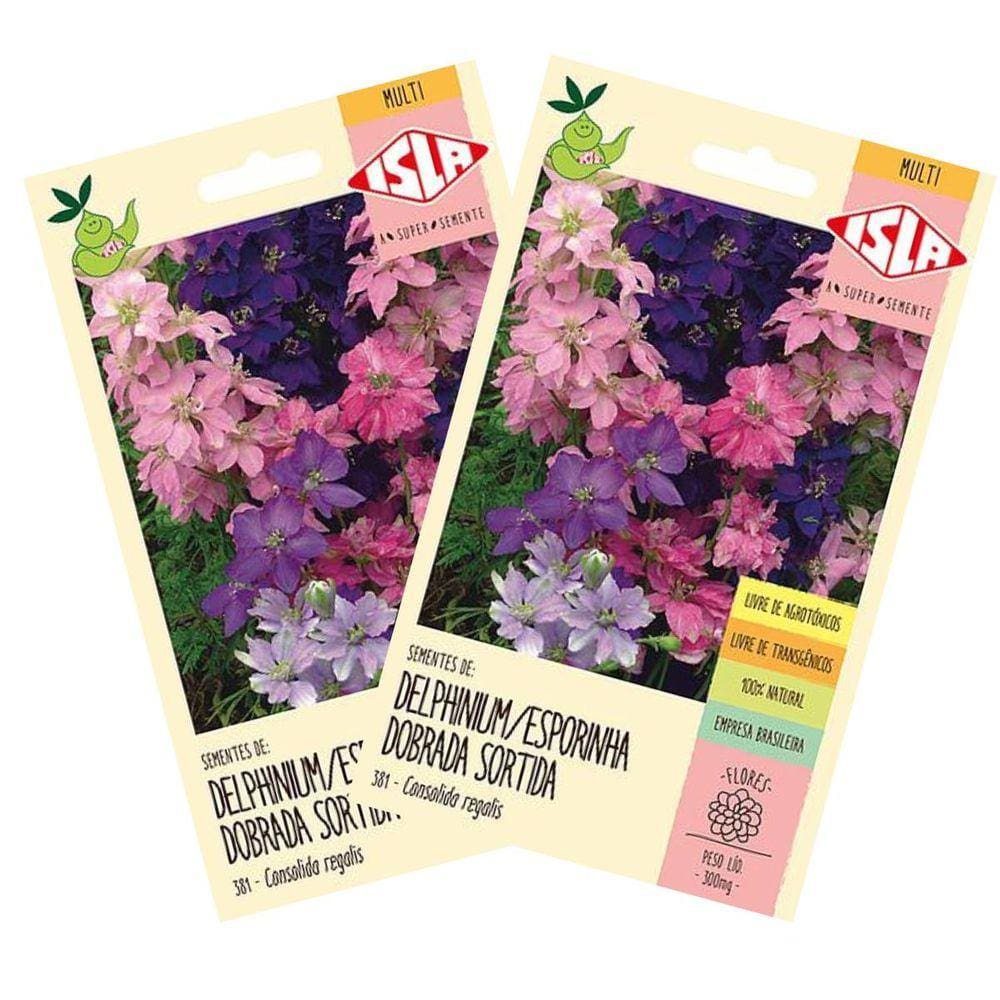 2x Sementes de Delphinium Esporinha Dobrada ISLA