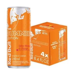 Energético Red Bull Morango/Pessego 250Ml 4 Latas