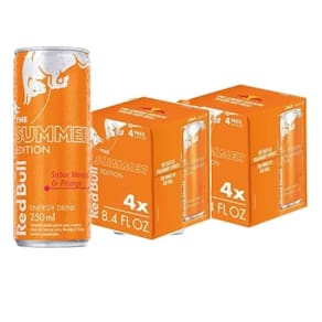Energético Red Bull Morango/Pessego 250Ml 8 Latas
