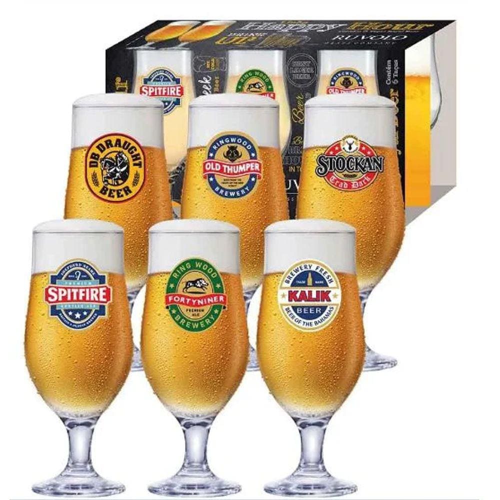 Conjunto 6 Taças Royal Beer Happy Hour 330ml Ruvolo