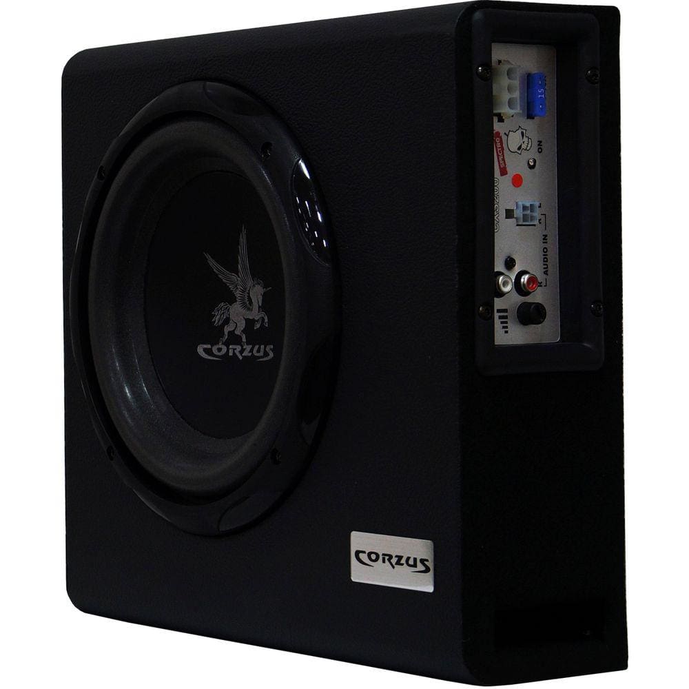 Mini Caixa Som Automotivo Amplificada Subwoofer 8 200W Rms Corzus Cxms 200 Slim com Módulo Mono