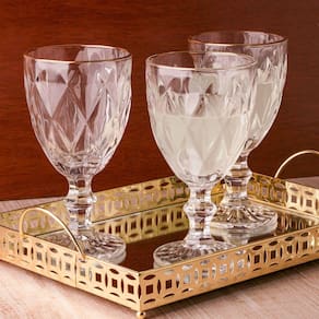 Conjunto 6 Taças para Agua Fio de Ouro Diamond 325 ml Lyor