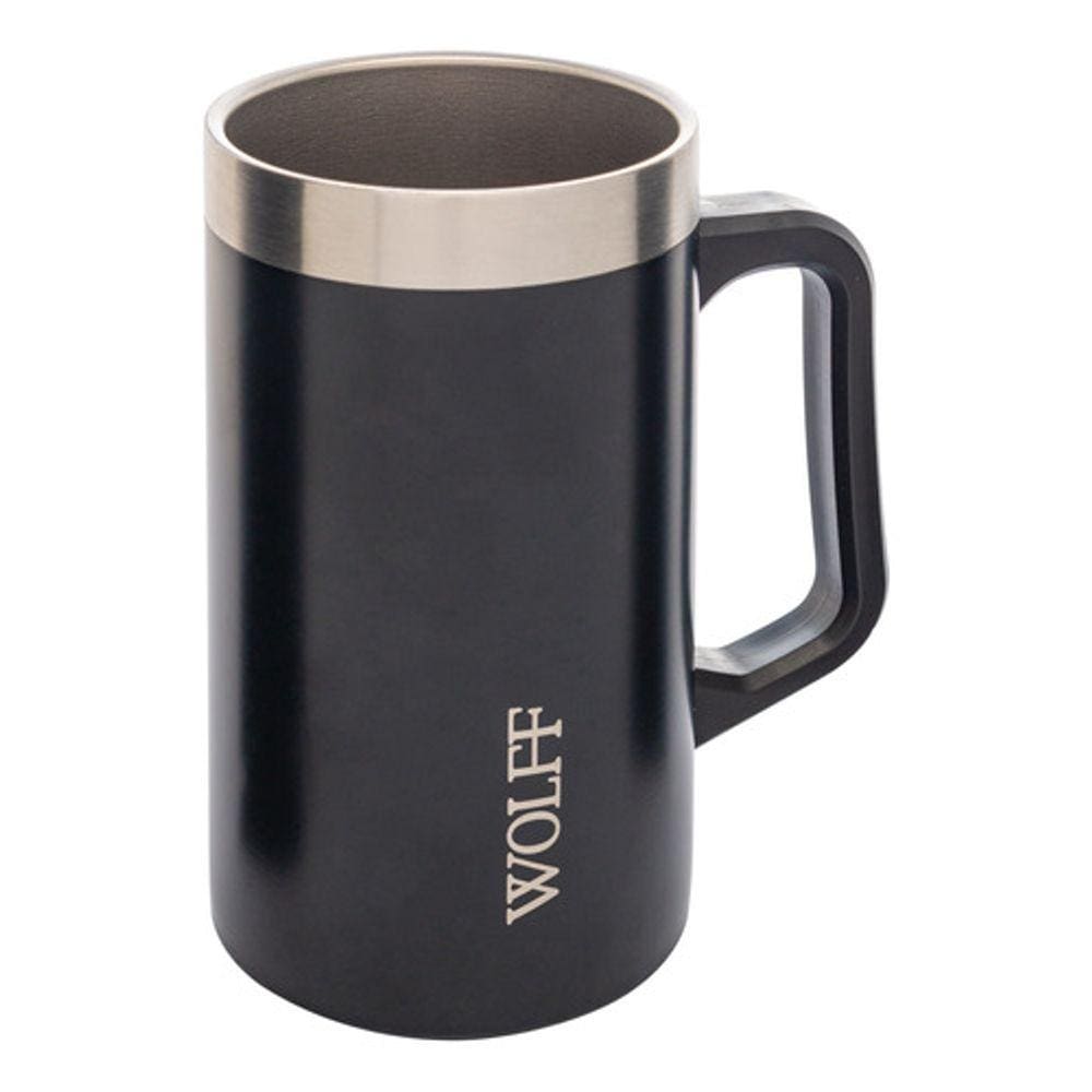Caneca Térmica Para Cerveja Em Aço Inox Preta Wolff 500ml