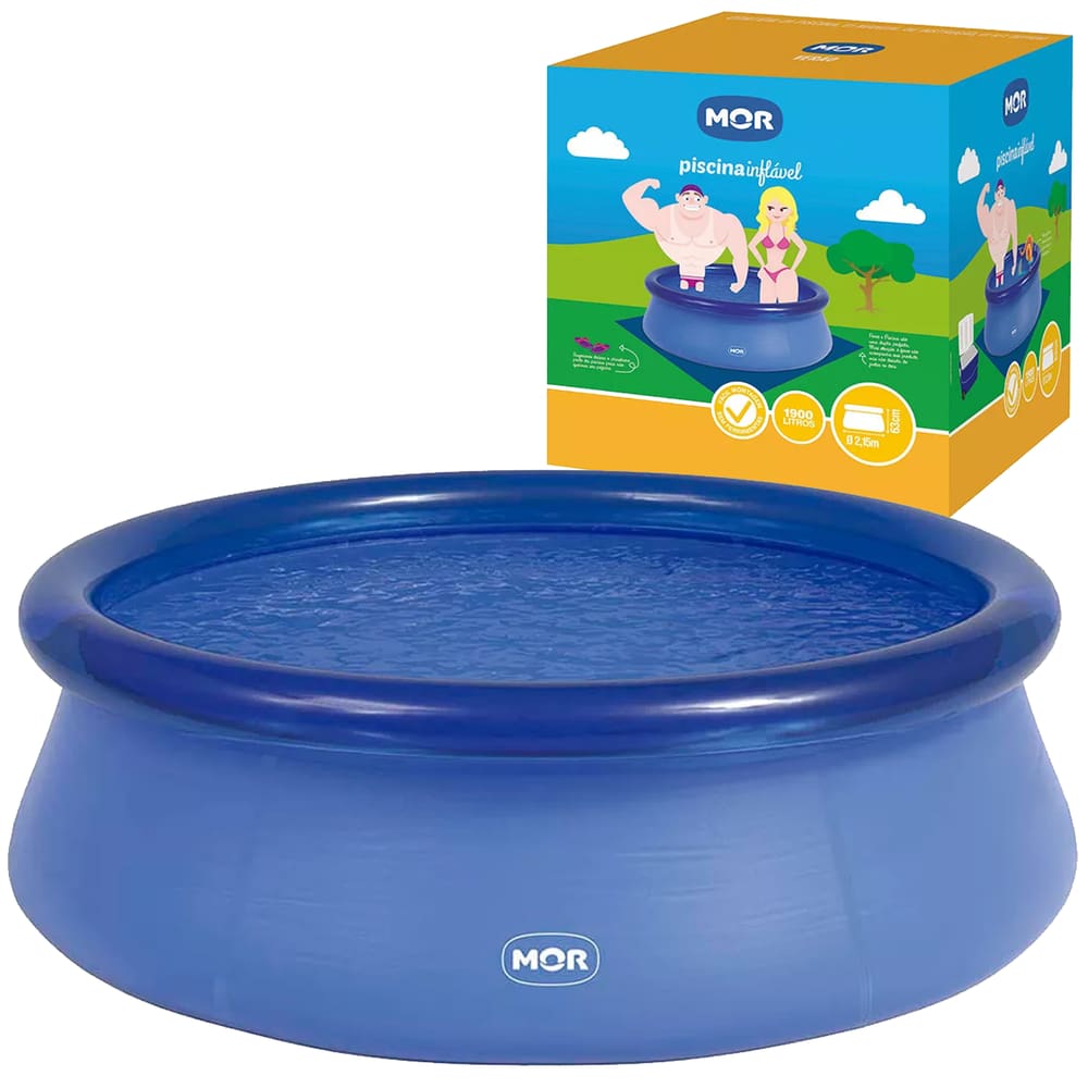 Piscina Inflável Redonda Azul 2400 em PVC Litros Mor