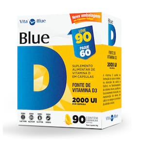 Vita Blue Vitamina D 2.000ui com 90 Cápsulas