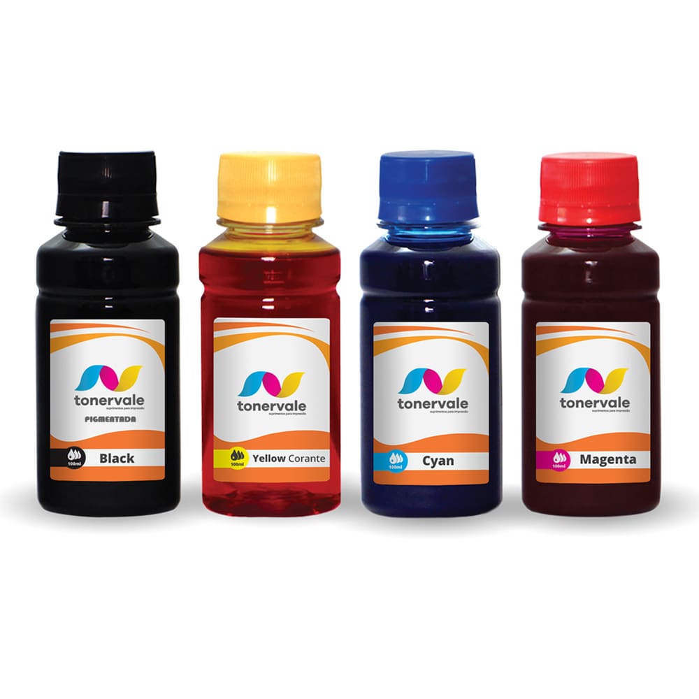 4 Tinta Para HP GT 5810 5811 5820 5822 100ml BK Pigmentado