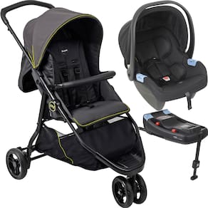 Carrinho com Bebe Conforto Base ISOFIX Burigotto CR3 Gray Neon
