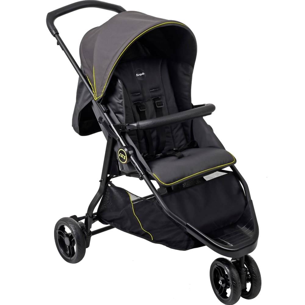 Carrinho de Bebe 3 Rodas Berço Passeio Burigotto CR3 Gray Neon