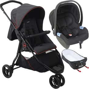 Carrinho de Bebe Moises Bebe Conforto Burigotto CR3 Gray Red