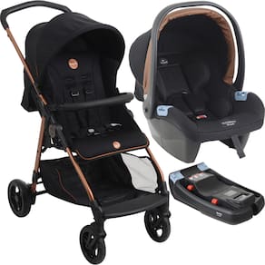 Carrinho de Bebe com Bebe Conforto e Base Burigotto Lui Cobre