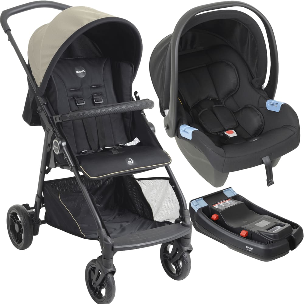 Carrinho de Bebe com Bebe Conforto e Base Burigotto Lui Sand