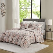 Cobre Leito Colcha King Dupla Face 3 Peças com Porta Travesseiro Aba Americana